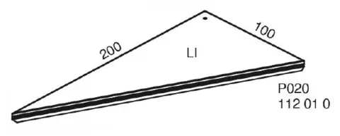 Nivtec platform, triangle 200 x 90° x 100cm, left (#21) 