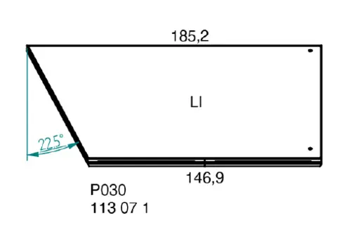 Nivtec platform, trapezoid: 146.9cmx185.2cm x 22.5°x100cm Left (#30) 