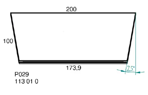Nivtec platform, trapezoid: 200.0cm x 173.9cm x 7.5° x 100cm 
