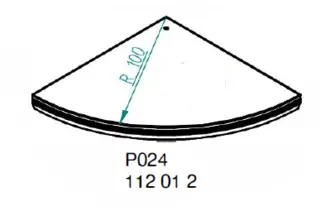 Nivtec platform, quadrant: radius 100cm Female on all sides 