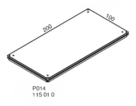 Nivtec platform, 200cm x 100cm 4 recessed corners (#14) 