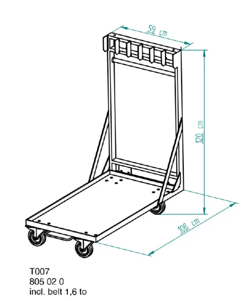 Nivtec platform trolley, small for 6 platforms, 108 x 59cm 