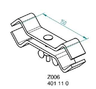 Nivtec leg link, 150 mm for galleries with Layher spindle 