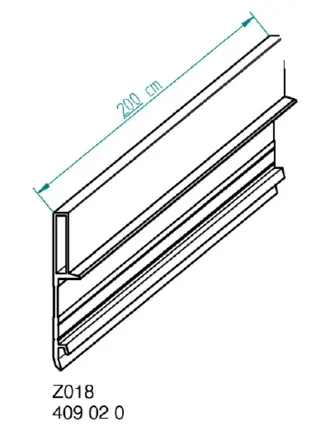 Nivtec anti-tumbling board + lining lath 2-in-1, 200cm stol stopper 