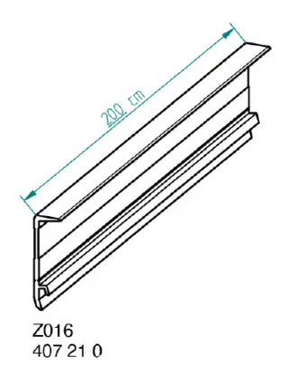 Nivtec alu lining lath, length: 200cm 