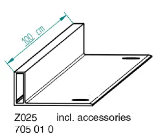 Nivtec alu chair blocking device blank, length: 100cm 