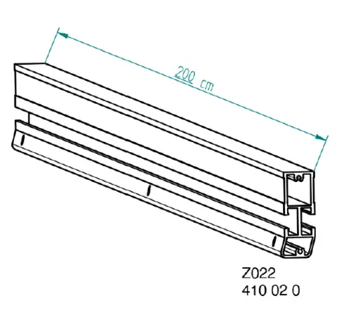 Nivtec alu adapter lath/reversal profile length: 200cm 