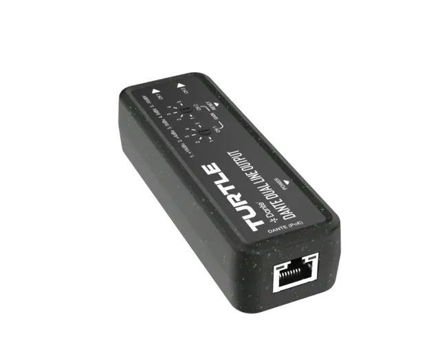 Turtle AV Dante Dual Channel Analog Line Output Adapter w/Gain Controls 