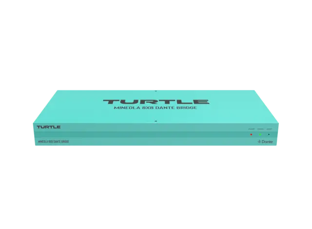 Turtle AV Mineola 8x8 Dante Audio Bridge 8x XLR inputs with 48V Phantom Power 