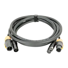 DAP FP23 Hybrid Cable - PowerCon True1 5-pin XLR - DMX / Power 3 m - black