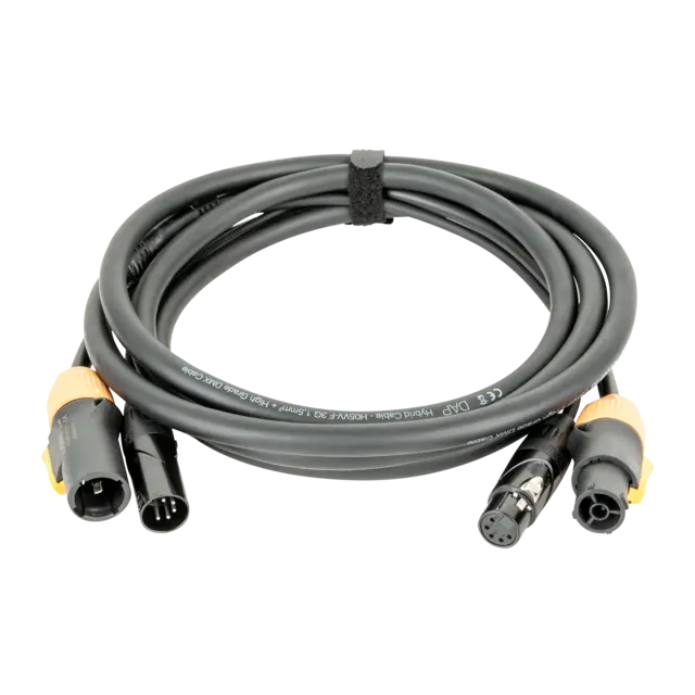 DAP FP23 Hybrid Cable - PowerCon True1 5-pin XLR - DMX / Power 3 m - black 