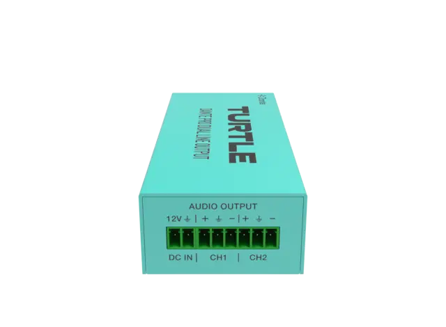 Turtle AV Dante Pro 2Ch Analog Line Output Adapter w/Gain Controls 