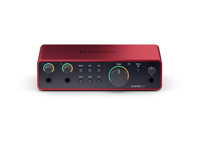 Focusrite Scarlett 2i2 Gen. 4 USB-lydkort, 2 inn/2 ut 