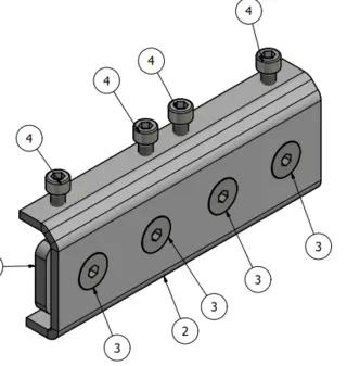 LMT-MEK 402-131 Føringskinne skjøtekanal komplett. 