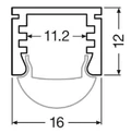Osram Slim Track Aluprofil 16x12mm x 3m FX-QMS-G1-TU16H12LS-300