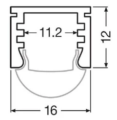 Osram Slim Track Aluprofil 16x12mm x 3m FX-QMS-G1-TU16H12LS-300 