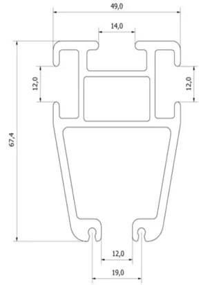 LMT-MEK Teppeskinne Sving 90 grader R1000 (225 cm) 
