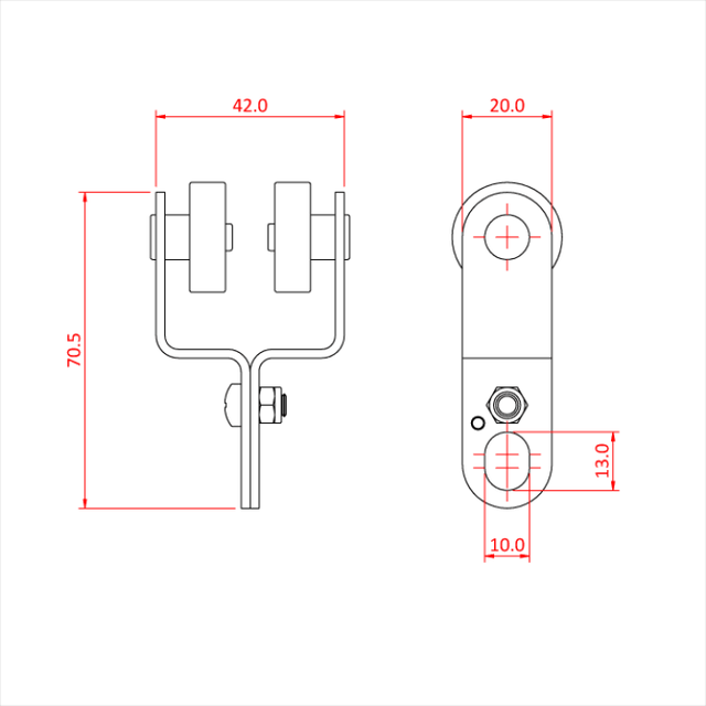 Doughty T84226 Curtain Car X 1 (Steel Frame With Bearings) 