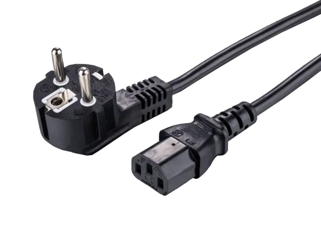 LinkIT strømkabel CEE7/7 - C13 svart 10m Vinklet Schuko - C13 | 3x1,50mm² | LSZH 