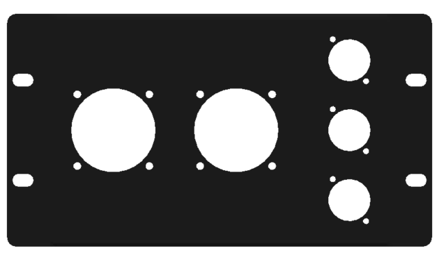 LMT P20-03 3U Panel 2xSoca 3xXLR Halvboks 