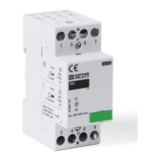 Comatreleco Normkontaktor RIC 25A 4 NO 24V AC/DC 