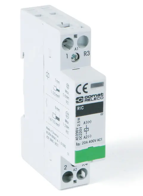 Comatreleco Normkontaktor RIC 20A 2 NO 24V AC/DC 