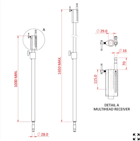 Doughty T44640 Two Stage Extension (1.00m - 1.65m) 