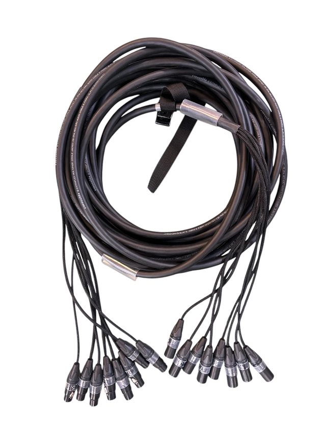 LMT-CAB Lyd Multikabel 8-par XLR 15m med Krympestrømpe og stropp 