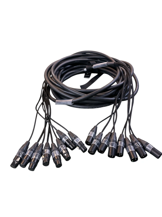 LMT-CAB Lyd Multikabel 8-par XLR 15m med Krympestrømpe og stropp 