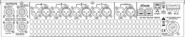 Linea 44 C6 4x 1,500W at 2 or 4 Ohm DSP 4x Analogue, 2x AES3 DANTE Install 