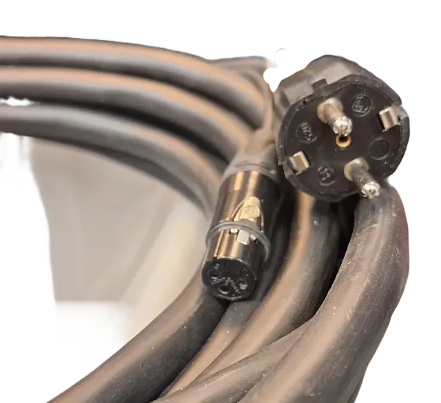 LMT-CAB Hybridkabel Schuko-True1/XLR3P 3m m/stropp, lengdemerk & krymp 