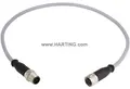 Harting M12-A 5P Cable 3m M12 Cable Assembly A-cod st/st m/f 3,0m