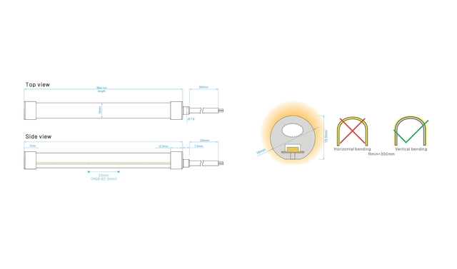 Protech LED (b16) Neon Top, RGB, 5w/m, IP67, 24V, Pr.m. 