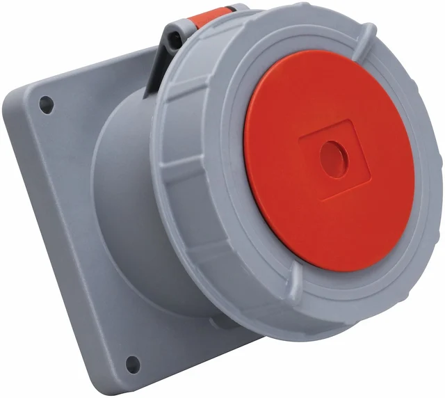 Stikkontakt Innfelt rett 63A,3P+N+J,400V 6H, IP67 (100X107) 