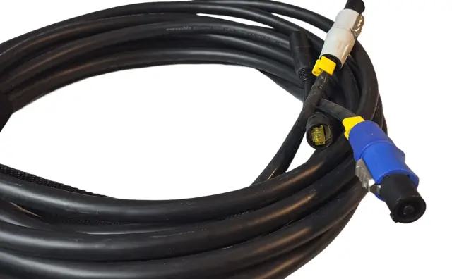 LMT-CAB Hybridkabel powerCon/Cat6 10,0 meter m/stropp, lengdemerk & krymp 