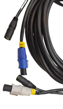 LMT-CAB Hybridkabel powerCon/Cat6 10,0 meter m/stropp, lengdemerk &amp; krymp