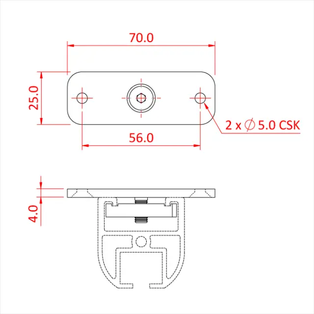 Doughty T81110 Doughty Rail Ceiling    B racket 
