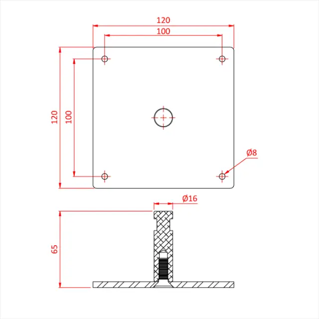 Doughty G1405 Baby Pin Wall Plate 16mm 
