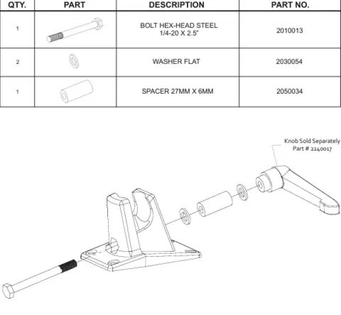 KinoF. Mount Hardware Replacement kit- P RT-MD42 