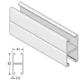 Unistrut P-1001-R dobbel skinne 41x83x2,5mm, 6m, U/hull