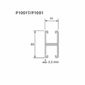 Unistrut P-1001-R dobbel skinne 41x83x2,5mm, 6m, U/hull 