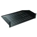 Lande 19" Fasthylle 2U D350 Feste foran | 30kg | Svart
