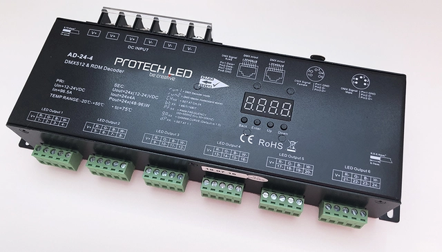 Protech Driver 24CH, 4A/CH, DMX/RDM 12-24V (48/96W ch) 