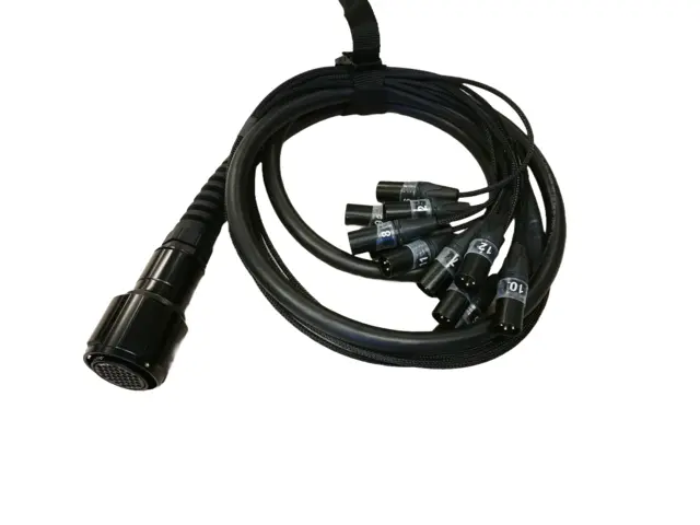 LMT-CAB Lyd Fanout LK37F til 12 x XLR-M 2,8 meter m/stropp krymp 