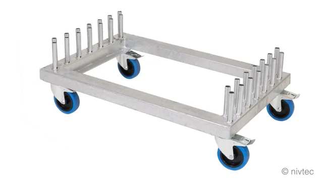 Nivtec rail trolley, small for 14 small rails, 94 x 60cm 