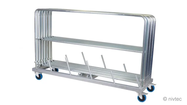 Nivtec rail trolley, large for 12 large rails, 194 x 60cm 