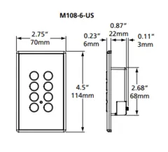 ETC Mosaic 8-Button Station, Black (metal) for US 1 gang backbox 