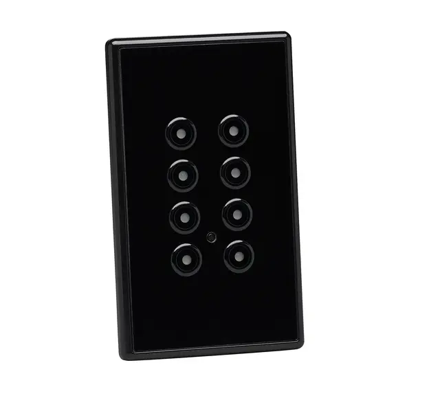 ETC Mosaic 8-Button Station, Black (metal) for UK 1 gang backbox 