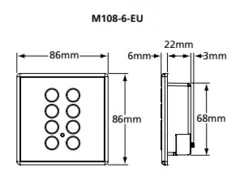 ETC Mosaic 8-Button Station, Black (metal) for UK 1 gang backbox 