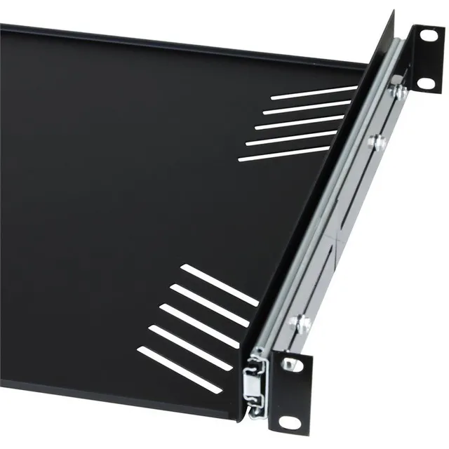 Penn 1U Sliding Rack Tray 380mm Deep Black Recommended Load Capacity 19Kg 